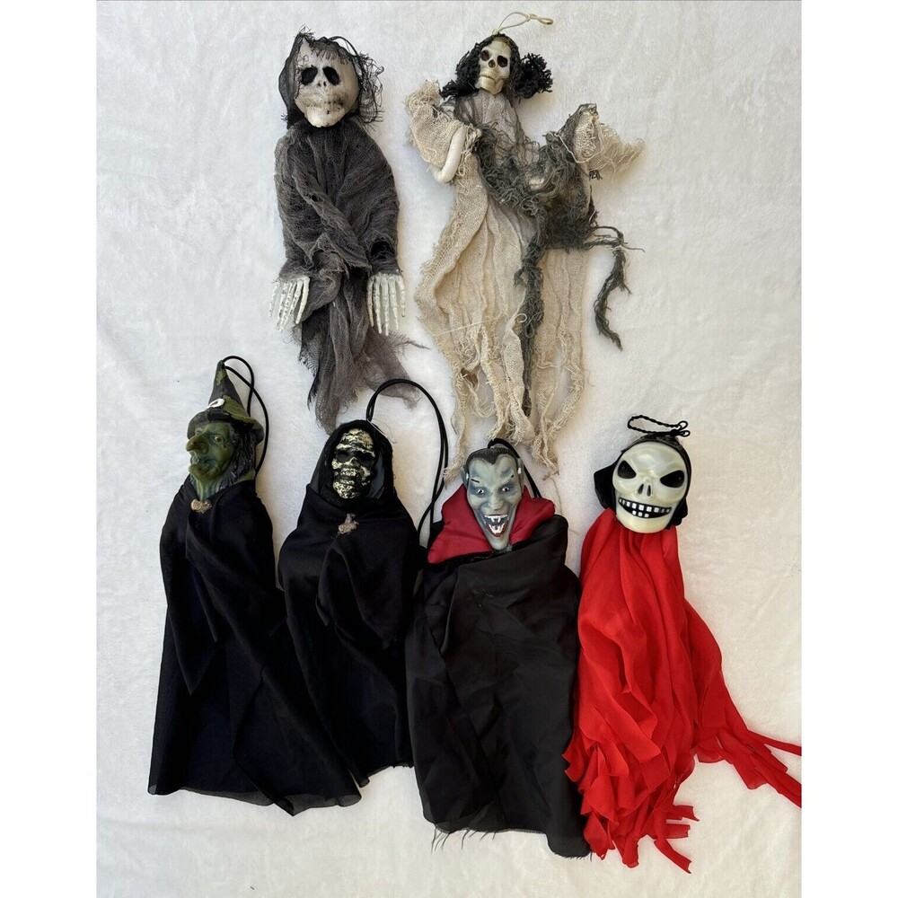 Vintage Hanging Halloween Scary Figures Decorations Lot Of‎ 6 Paper Magic